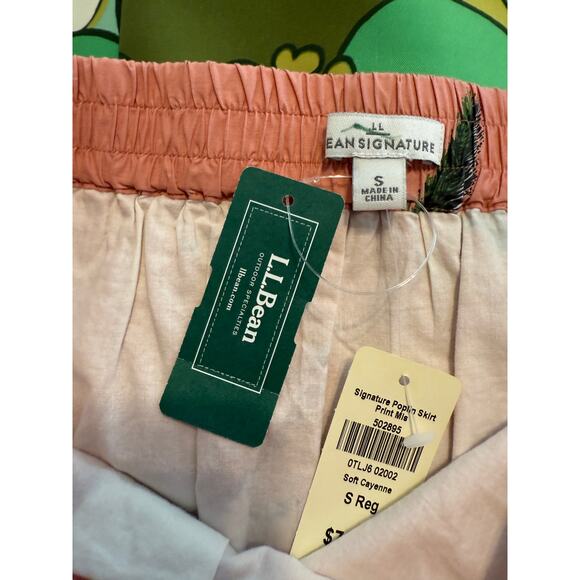 Women's L.L. Bean Coral Fly Fishing Print Mini Skirt Size Small New - Picture 4 of 10